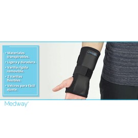 MEDWAY | Férula para muñeca Ambidiestra Color Negro