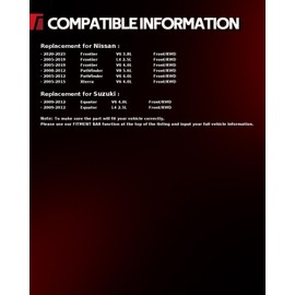 Torchbeam 515064 Front Wheel Bearing Hub Assembly Fit for Nissan Frontier 2005-2023, Nissan Pathfinder 2005-2012, Nissan Xterra 2005-2015, Suzuki Equator 2009-2012 W/ABS 2 PCS 6 Lugs