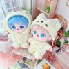 niannyyhouse 20cm Plush Doll Clothes Rabbit Ears Woolen Thread Onesies