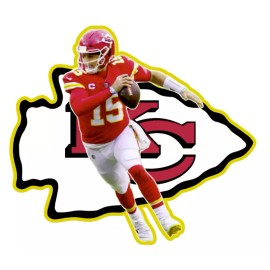 Patrick Mahomes Kansas City Chiefs Logo  - Die Cut Laminated Vinyl Sticker/Decal - 5"