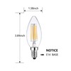 Sunaiony E14 Light Bulb 40 Watt Equivalent Dimmable Candle Bulb