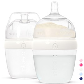 Inttero 6oz White Formula Dispenser Anti-Colic Baby Bottles - 2 Pack/Slow Flow (Stylish White) — Everyday Baby Essentials — Formula Bottles — Biberones para Bebes — PopYummy Mixie — Easy Baby Brezz