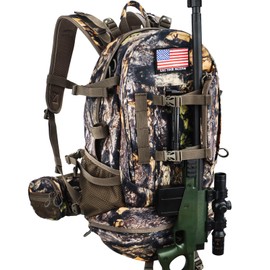 YVLEEN Hunting Backpack, Durable Camo Hunting Packs for Men, Large Capacity Hunting Day Pack for Rifle Bow Gun