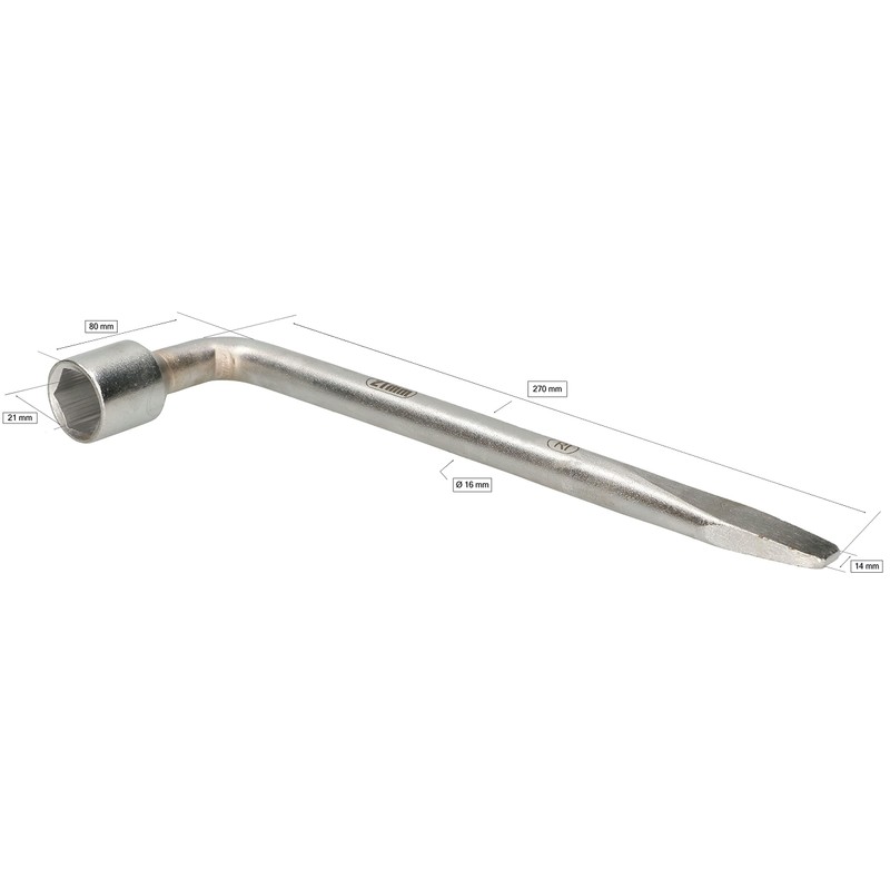 KOTARBAU® Car Wheel Wrench Curved 21mm Carbon Steel Chrome Plated