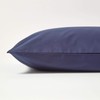 HOMESCAPES Navy Blue Pure Egyptian Cotton Euro Size Pillowcase 80