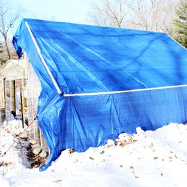E&K Sunrise 5' x 7' Finished Size General Multi-Purpose Tarpaulin 5-mil Poly Tarp - Blue