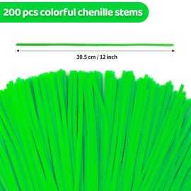 Eppingwin 200pcs Pipe Cleaners, Fruit Green Pipe Cleaners Craft Supplies,Chenille Stems for DIY Arts Crafts Project(Fruit Green)