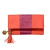 C.R. Gibson Leatherette Fold-Over Accessory Case, Lipstick & Orange, 8"