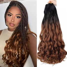 French Curly Braiding Hair,24 Inch Loose Wavy 8 Pack Bouncy French Curl Braiding Hair Pre stretched Synthetic Curly Braiding Hair B29