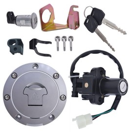 WFLNHB Ignition Switch Fuel Cap Seat Lock Key Set Replacement for Honda CBR600F4i CBR1000RR CBR1100XX CBR600RR CBR900RR CBR929RR CBR954RR VTR1000