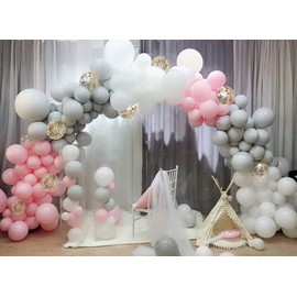10pcs Pastel Latex Balloons 18 Inches Macaron Candy Colored Latex Party Balloons for Wedding Graduation Engagement Kids Birthday Party Christmas Baby Shower or Any Friends & Family Party Decor- Gray