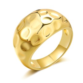 Mytys 14K Gold Plated Ring for Women,Chunky Twisted Band Rings Stackable Chain Link Rings Mother's Day Jewelry Gift