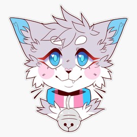 Trans Pride Kitty Sticker Outdoor Rated Vinyl Sticker Decal for Windows, Bumpers, Laptops or Crafts 5"