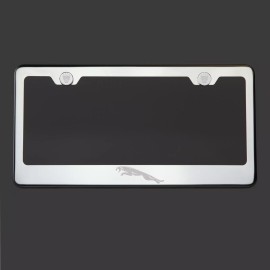 KA Mirror Chrome Jaguar Logo Laser Etched T304 Stainless Steel License Plate Frame
