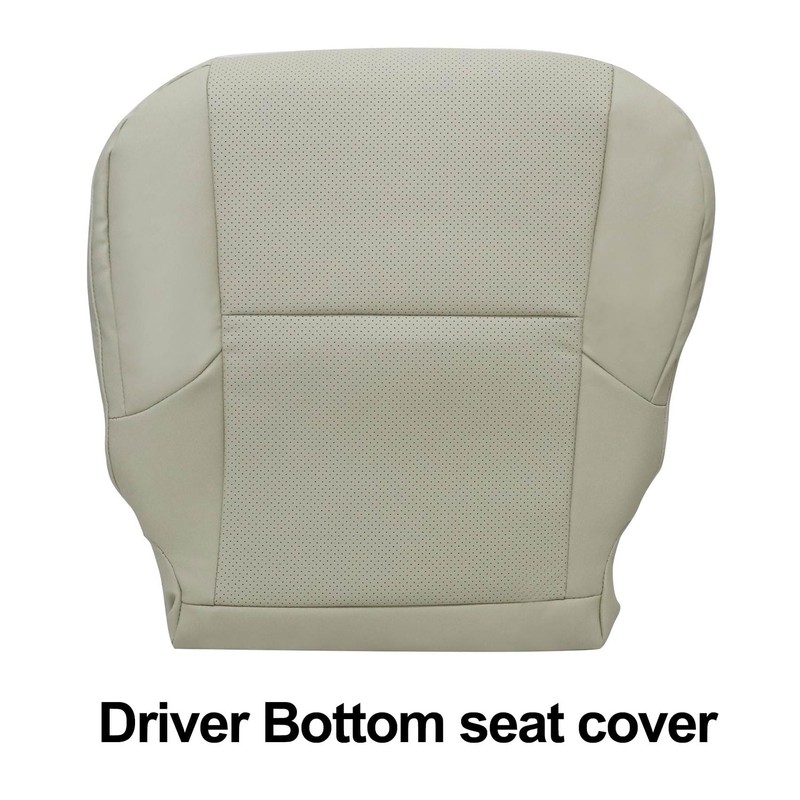 Priprilod Tan Perforated Leather Driver Side Bottom Replacement Seat Cover