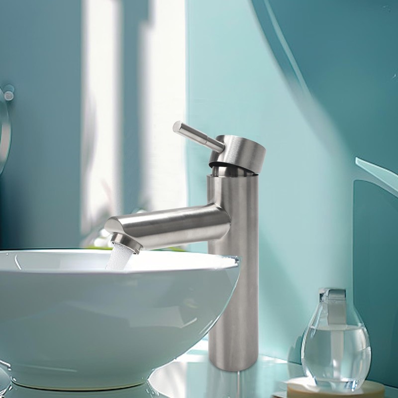Minnhua Straight Bathroom Mixer Tap with 1 Hoses, Wash Basin