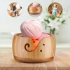 FUOBECIE Wood Knitting Bowl, Knitting Bowl Holder, Wool Storage Bowl,