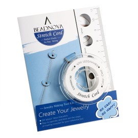 BEADNOVA DIY Starter kit 0.8mm Stretch Jewelry Cord Elastic Crystal String Cord 5 Meters with 1pc Collapsible Eye Needle for Jewelry Making