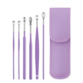Primobe Ear Wax Cleaner, The Most Professional Ear Cleaning Master in 2023—Earwax Cleaner Tool Set, Ear Cleaner Earwax Removal Tool with Portable Keychain PU Leather Case (Purple)