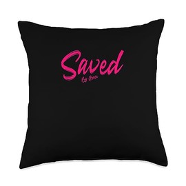 Geschenke für Christen zum Geburtstag Grace Christian Gifts I'm Saved Throw Pillow, 18x18, Multicolor