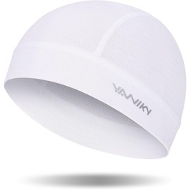 Skull Cap - Helmet Liners for Men - Skull Caps for Women - Soft Elastic Cycling Cap Motorcycle Skull Cap Beanie Football Skull Cap Wicking Cap Bicycle Running Hat (White)