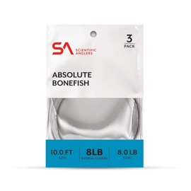 Scientific Anglers Absolute Bonefish Leader, 10 pies, 3 unidades, Transparente, 10LB - 3 PK