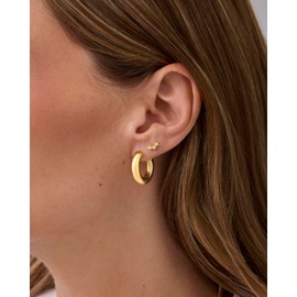 PAVOI Rhodium Plated Mini Triple-Star Cluster Flatback Screw Back Stud Earrings for Women | Celestial Earring Pair