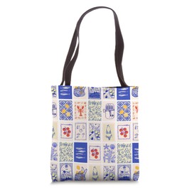 Italian Summer Aesthetic Coastal Blue trendy Coastal Preppy Tote Bag