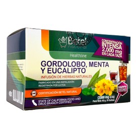Betel Natural Premium Gordolobo, Menta y Eucalipto Te Delicioso para El Tiempo de Frio - 2 Grams - 24 Tea Bags