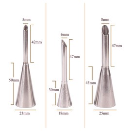 Kingsie 3 Piece Shoe Cream Puffs Tips Stainless Steel Piping Tips Baking Tools
