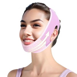 JANMISI 2 in 1 Reusable V Line Lifting Mask V Line Lifting And Tightening Chin Strap Double Chin Eliminator Double Chin Reducer Mask V Shaped Mask For Women