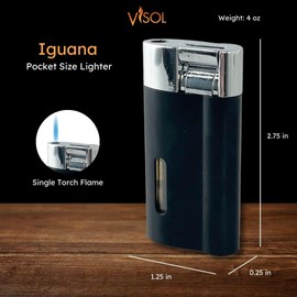 Visol Iguana Single Torch Flame Lighter (Shipped Without Butane)