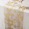 10Mx28cm Glitter Metallic Gold Table Runner,Gold Foil Table Cloth,Thin Mesh