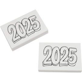 2 x 45mm 'Year 2025' Erasers/Rubbers (ER00046741)