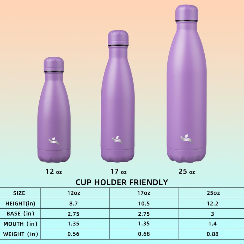 Konokyo Insulated Water Bottles,17 oz Double Wall Stainless Steel Vacumm