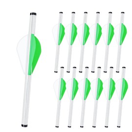 LEANPRO 12-Pack Shrink Fletch Clear Tube with 2 Inch Vanes, Stretch Arrow Wraps Universal Fit for Arrows and Bolts, DIY Archery Fletching Tool (White/Green)