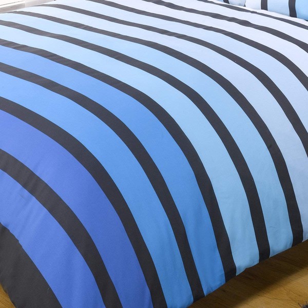 Soho Multi Stripe Duvet Cover Quilt Bedding Set, Blue Purple
