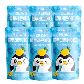 Cantabile Korean Convenience Store Pouch Drink Ready-to-Drink Refreshing Beverage Imported from Korea (6 Pack, Blue Lemon Ade)