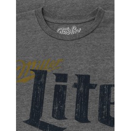 Miller Lite Distressed Logo Soft Touch Tee-x-large Graphite Snow Heather