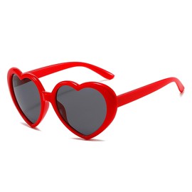 Heart Sunglasses Red Sunglasses,Red Vintage Heart Shaped Sunglasses,Trendy 90s Love Heart Polarized,Sunglasses for Women Men Retro Heart Shaped Glasses Vintage Coloful Funny Party Outdoor