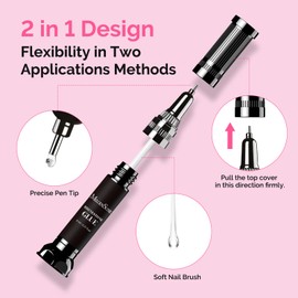 MelodySusie 2Pcs Nail Rhinestone Glue, 3D Gel Nail Art Design Strong Adhesive Nail Gem Glue with Brush Pinpoint Nail Charms Gems Jewelry Decoration DIY Manicured at Home Cured Need
