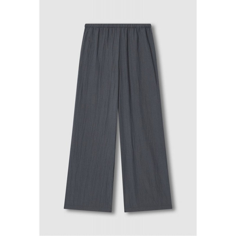 JAJU [JAJU] Women's Crinkle String Wide Pants_Charcoal