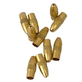 Bullet Brass Lure Bodies & Solid Smooth Beads & Hex Beads for DIY Lure Making for Inline Spinners,Rooster Tails,Carolina Rigs & Texas Rigs 10PK (Brass & Nickel Finish) (BR Body 10pk Bullet 115 BR)