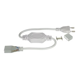 Jandei 20 x 8 mm Wide LED Strip Connecting Kit 220V Max Power 15A 3300W and 276LEDs/Meter IP65 Outdoor Use Includes Plug, Connector Spike and End Cap