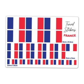 A5 Sticker Sheet France Flag Vinyl Stickers - French Flags Travel Holiday World Geography School Labels Scrapbooking 5cm | 3cm | 2cm #81431