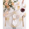 200PCS Clear Gold Plastic Plates for Wedding & Party