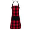 Jubatus 1 Pack Buffalo Check Apron with 2 Pockets Adjustable