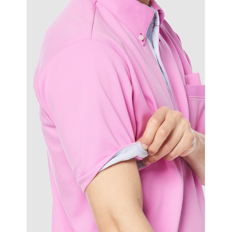 Kiraku CR145 Striped Knit Shirt for Nursing Care, 16 lavender
