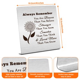 Inspirational Desk Decor Sign for Home Office Friendship Gift for Women Motivational Gifts for Coworker Cheer Up Gift Positive Desk Decor Plaque Keepsake Sunflower Decor for Friend Birthday Gifts