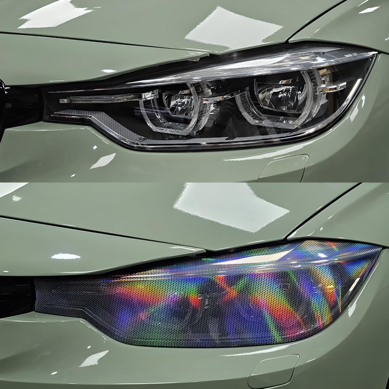 NewL Car Headlight Tint Sticker Chameleon Perforated Vinyl Film Car
